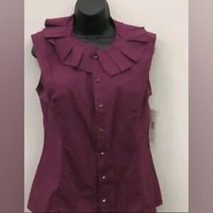Antonio Melani Women's Purple Button Up Shirt Size Med NWT MSRP $109